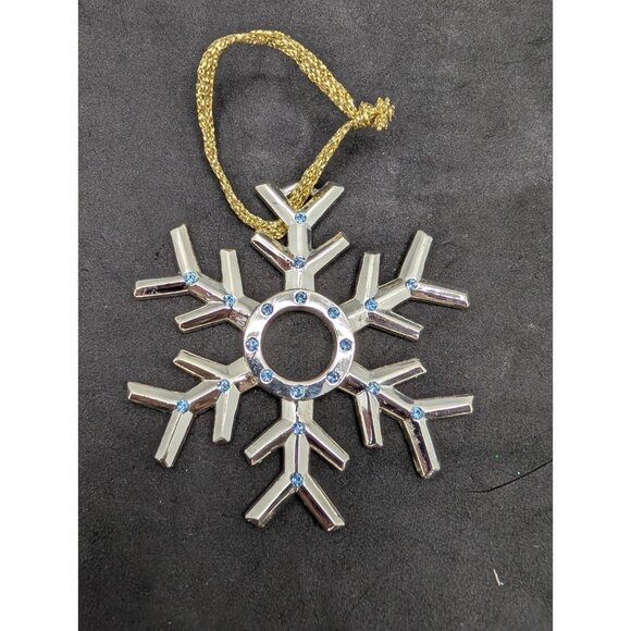 Harvey Lewis Snowflake Christmas Ornament Swarovski Crystal blue almost 3" - Picture 3 of 6